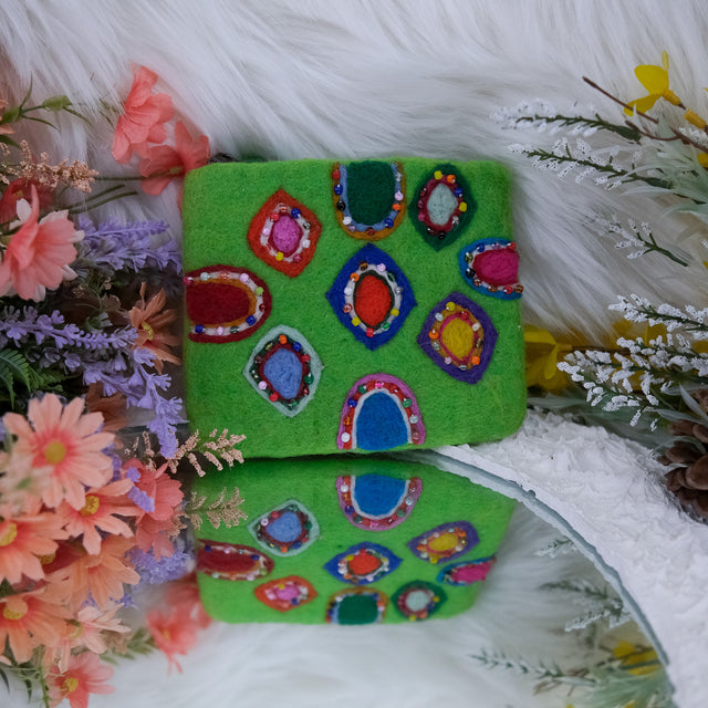 Handmade Felted Beaded Purse