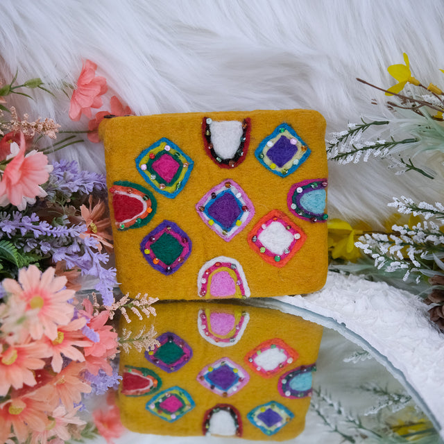 Handmade Felted Beaded Purse
