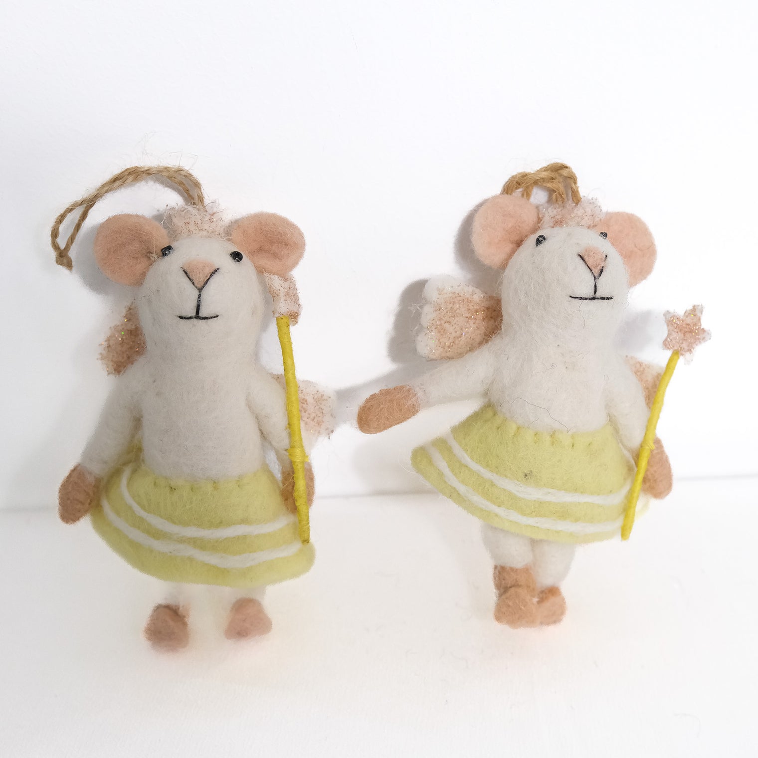 Handmade Felted Mouse Ornaments