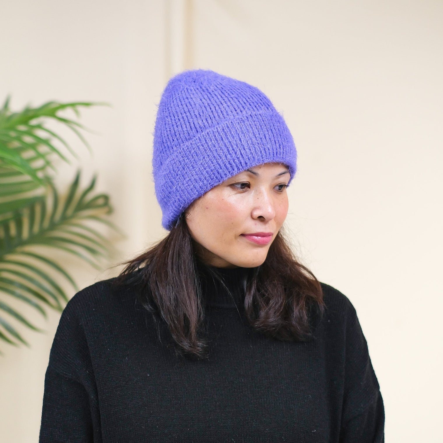 Unisex Solid Color Beanie with Fleece Lining
