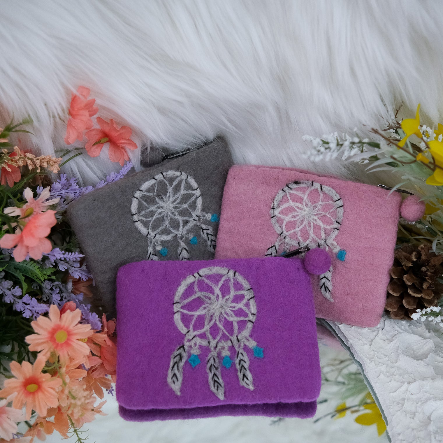 Dream Catchers Designed Felt Pouch