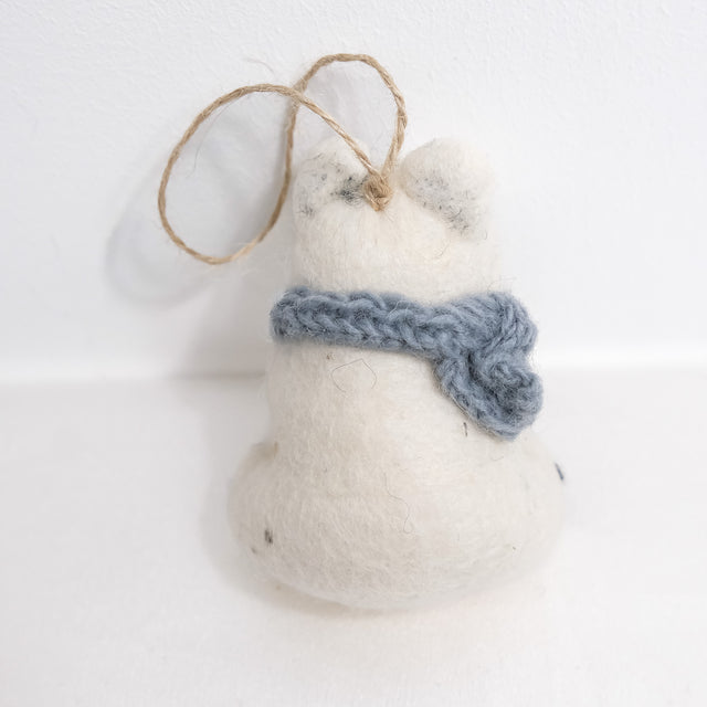 Cute Felt Polar Bear Needle Felted Ornament