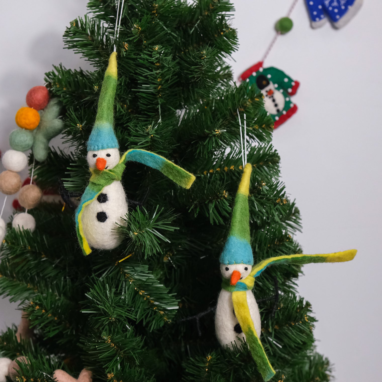 Felted Snowman Christmas Ornaments