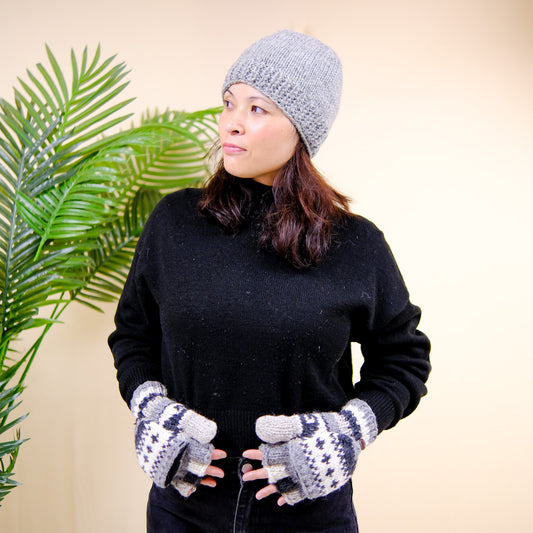 Hand Knit Fleece Lined Winter Hat