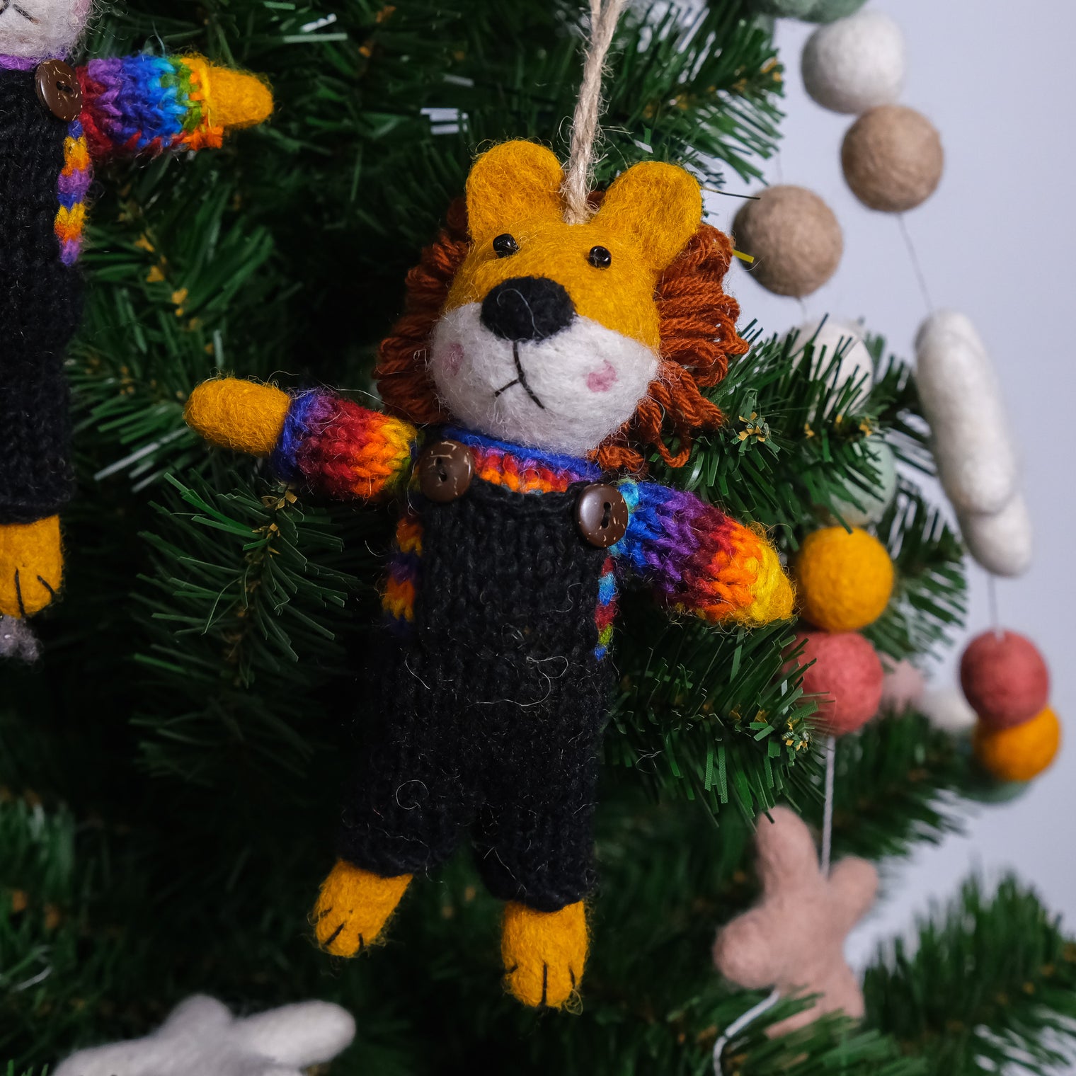 Felted Jungle Animal Ornaments