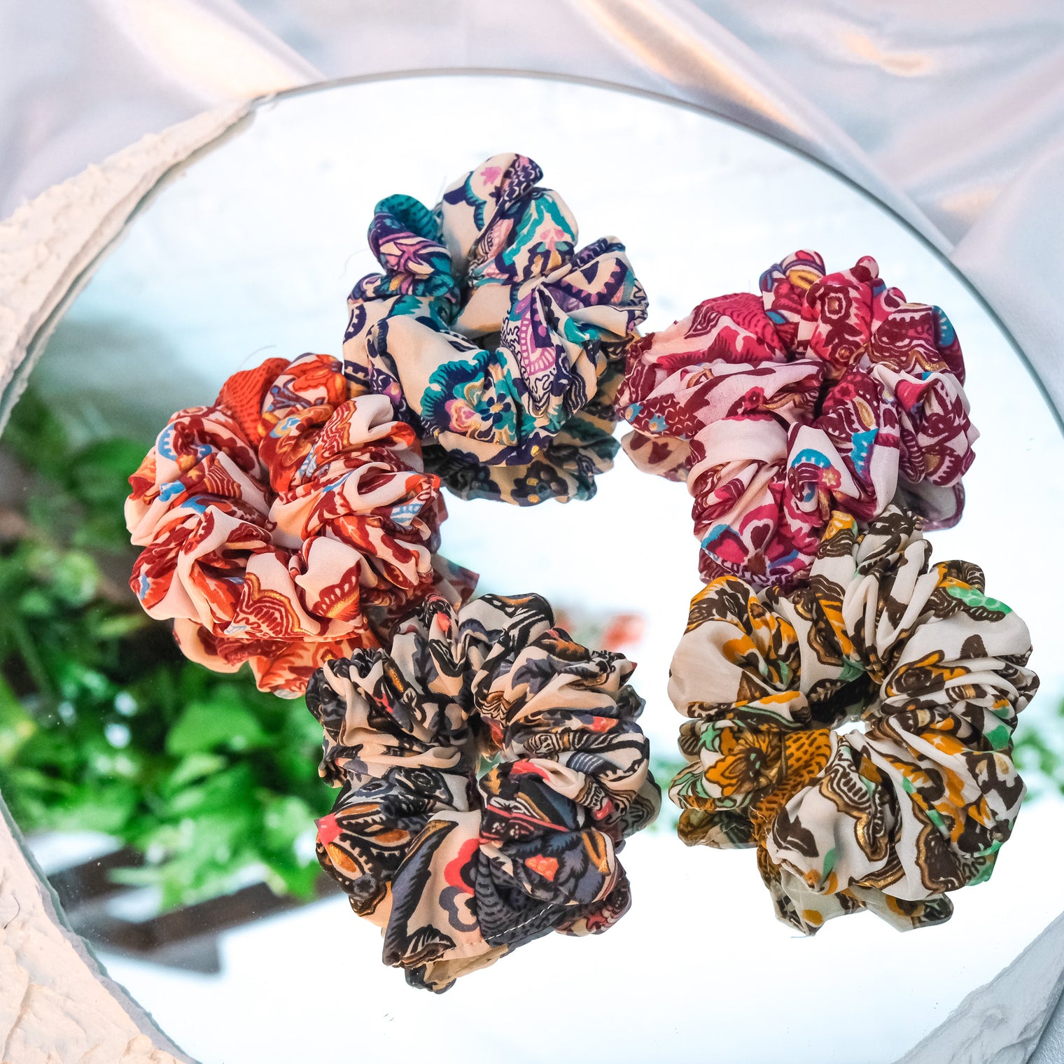 Boho Floral Scrunchies