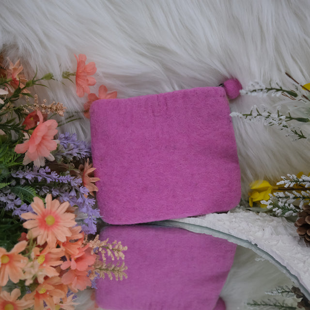 Handmade Needle Felted Flower Purse
