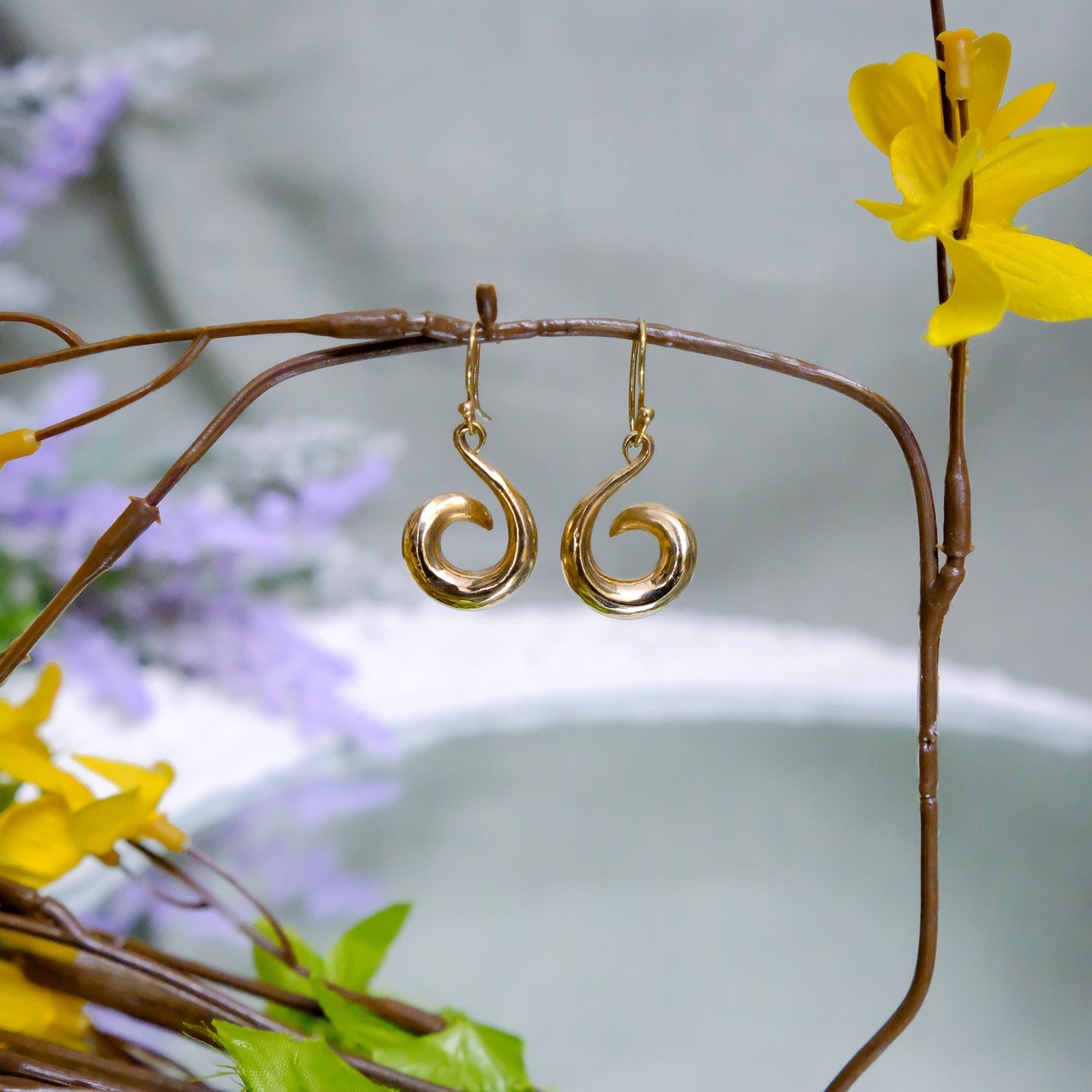 Spiral Gold Earring