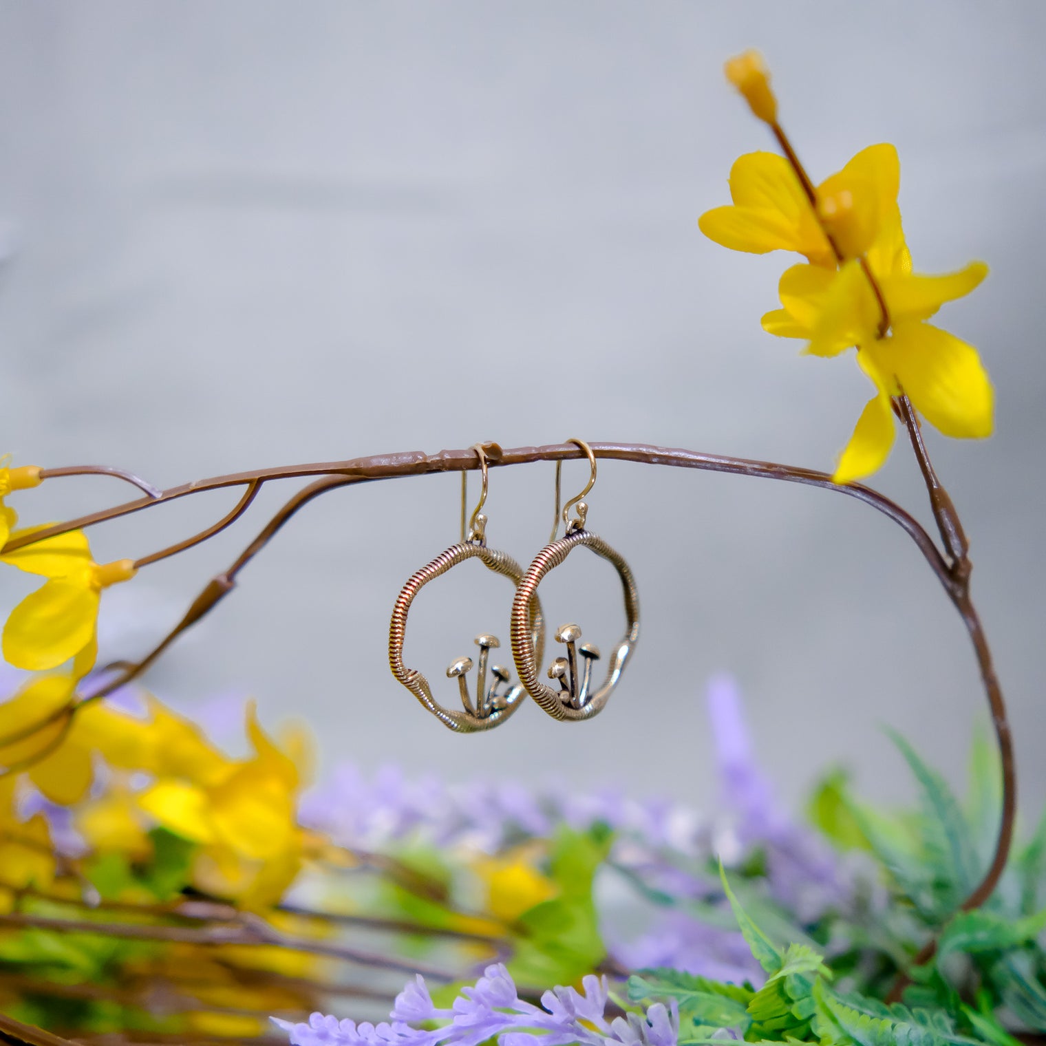 Vintage Mushroom Dangle Earring