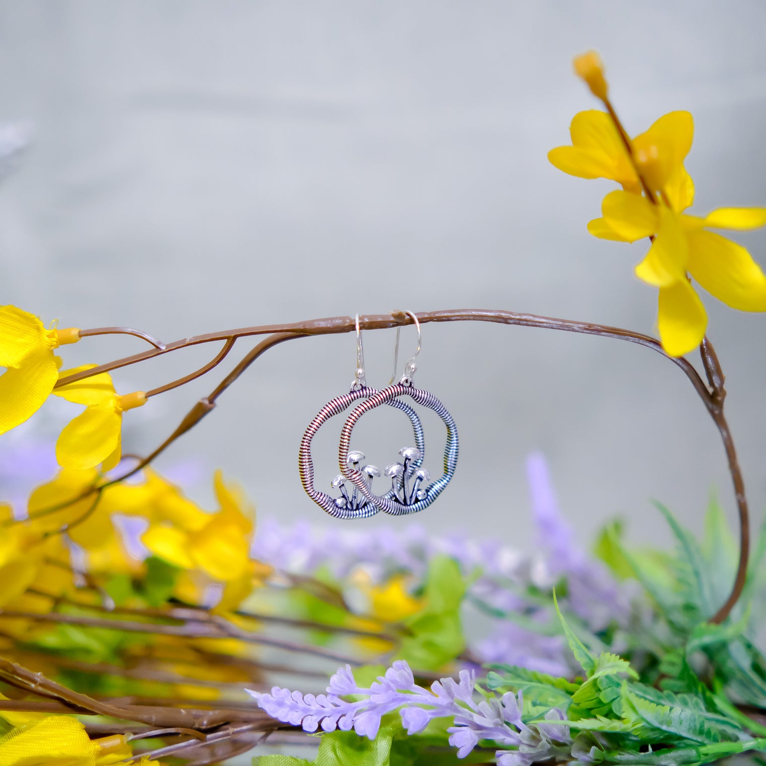 Vintage Mushroom Dangle Earring