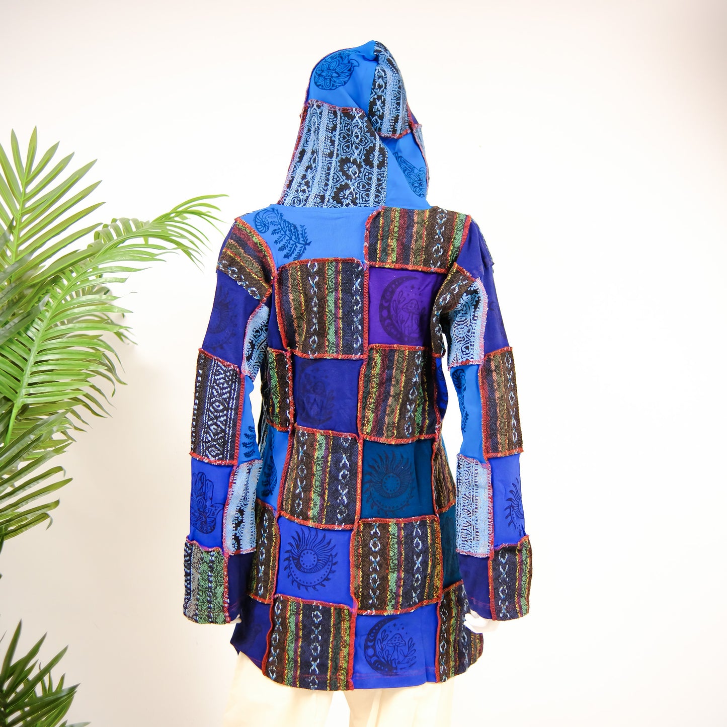 Bohemian Style Patchwork Hooded Long Jacket