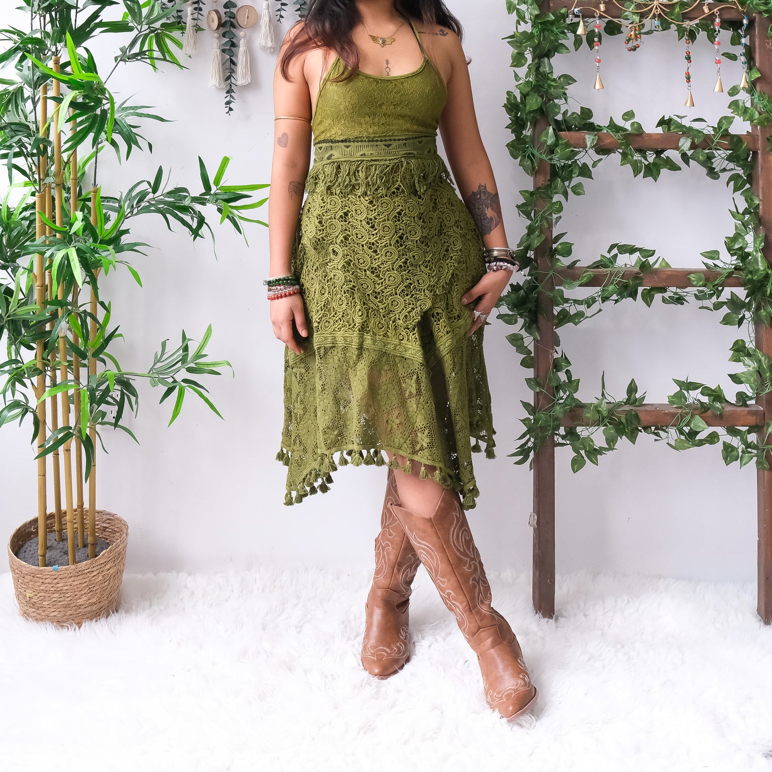Forest Muse Crochet Halter & Skirt Set