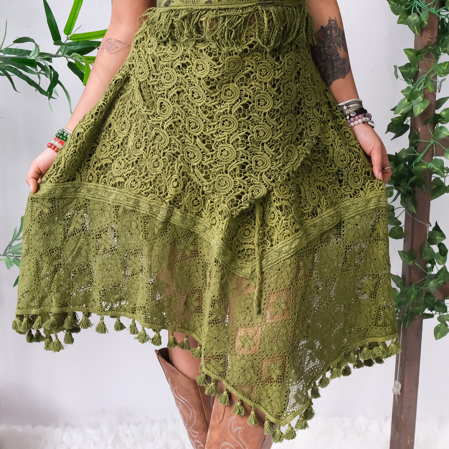 Forest Muse Crochet Halter & Skirt Set