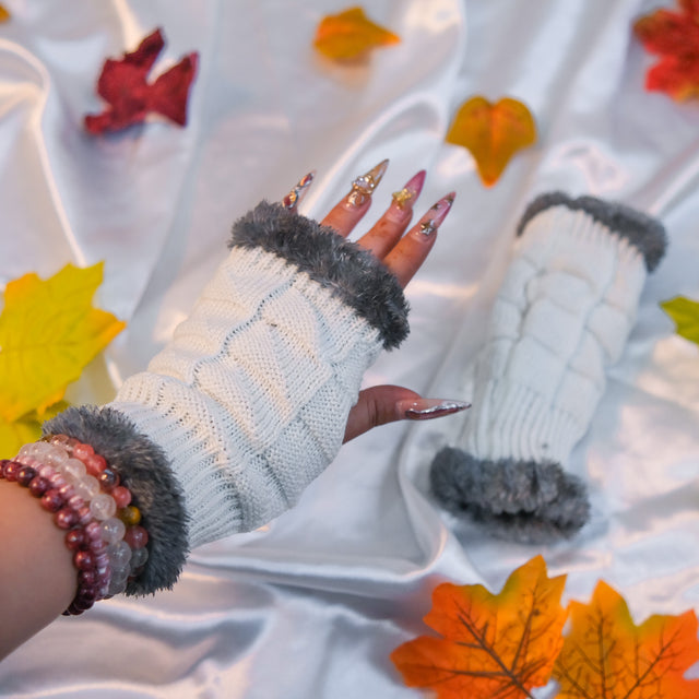 Warm Fingerless Fleece Lined Convertible Gloves