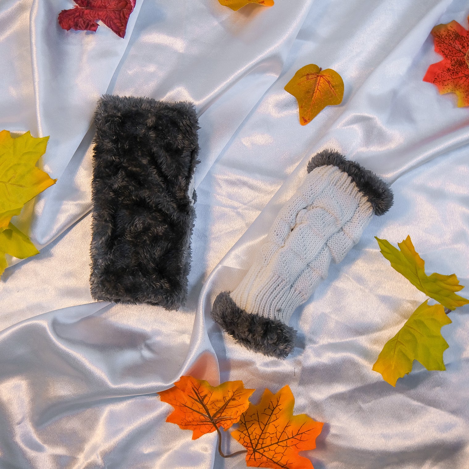 Warm Fingerless Fleece Lined Convertible Gloves