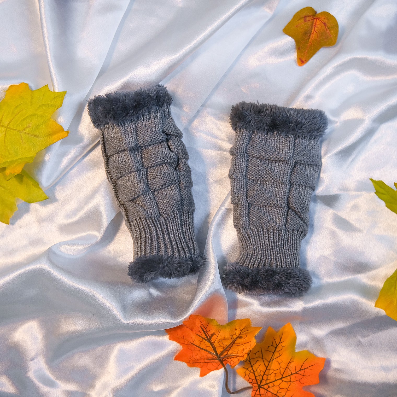 Warm Fingerless Fleece Lined Convertible Gloves