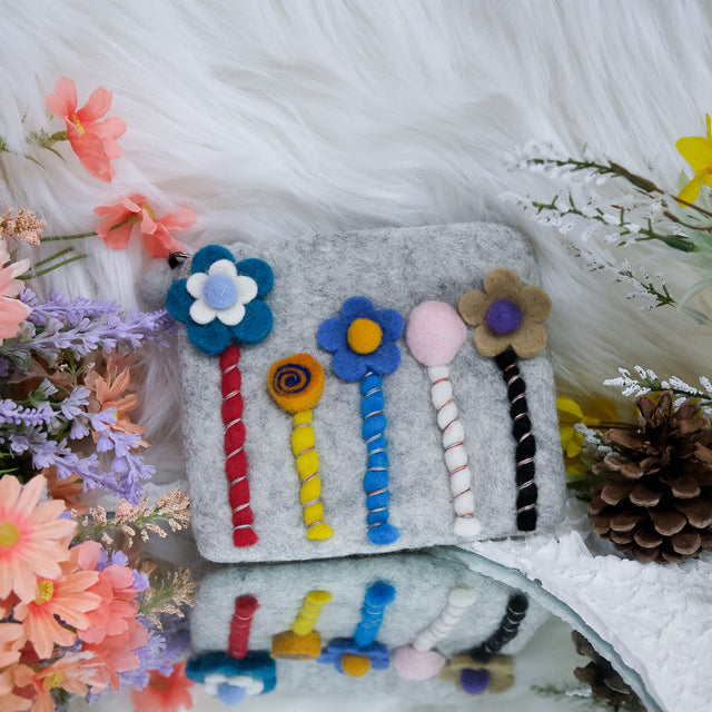 Handmade Flower Felt Purse