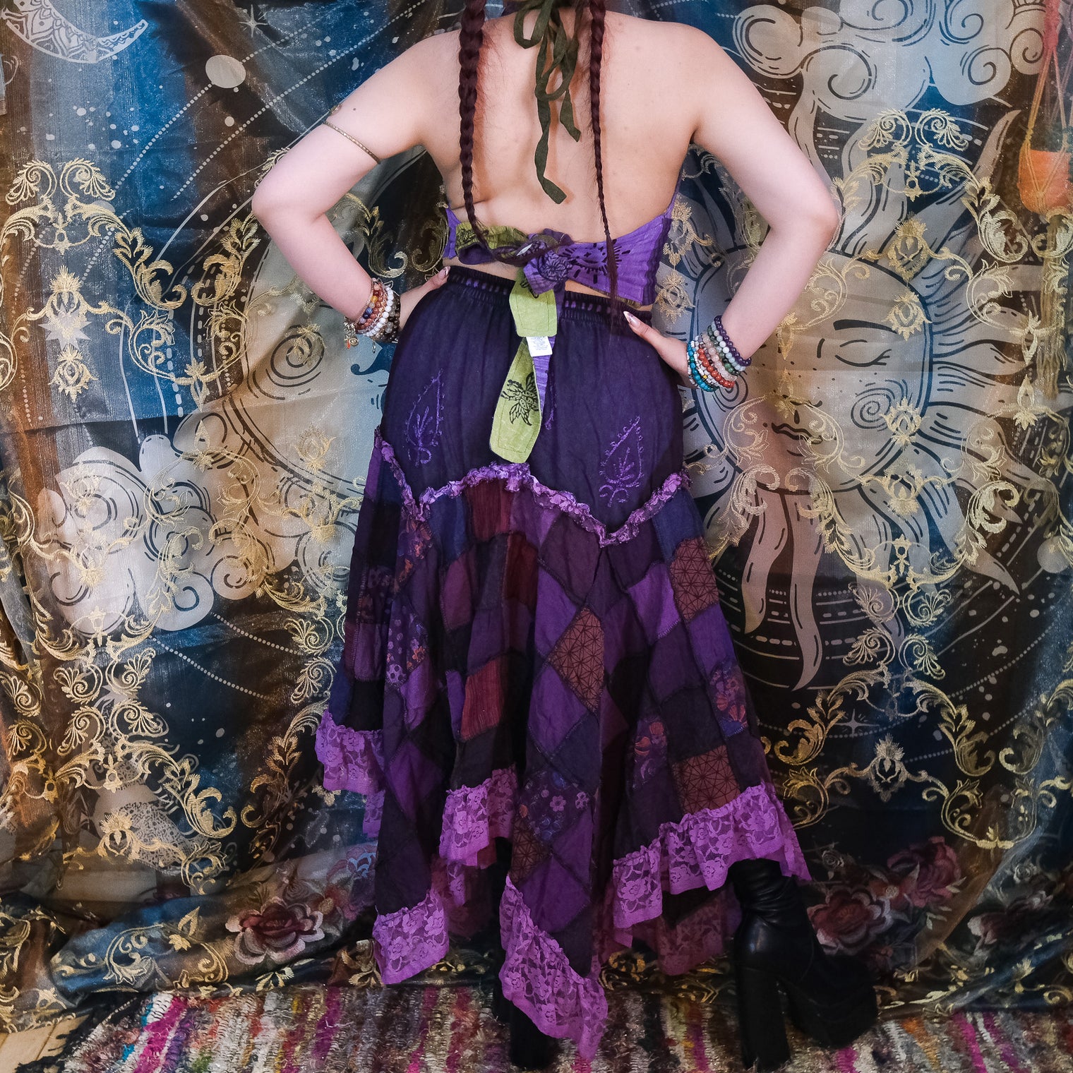 Patchwork Assymetrical Lace Skirt