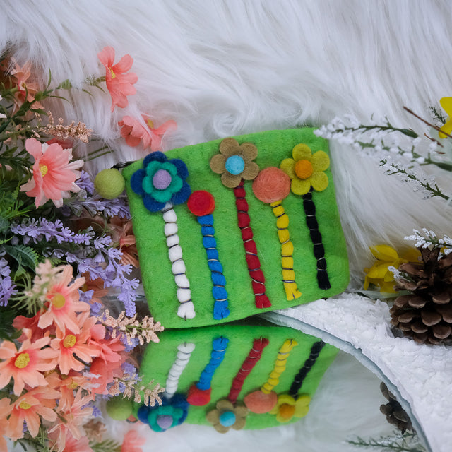 Handmade Flower Felt Purse
