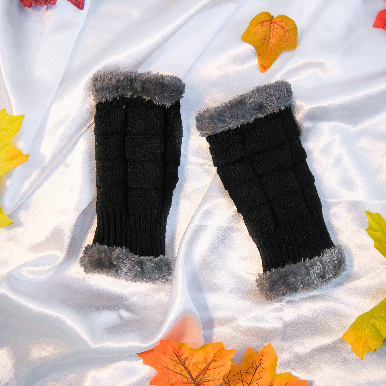 Warm Fingerless Fleece Lined Convertible Gloves