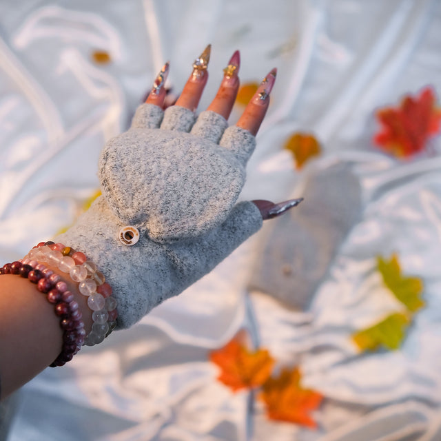 Warm Half Finger Convertible Gloves/Mitten