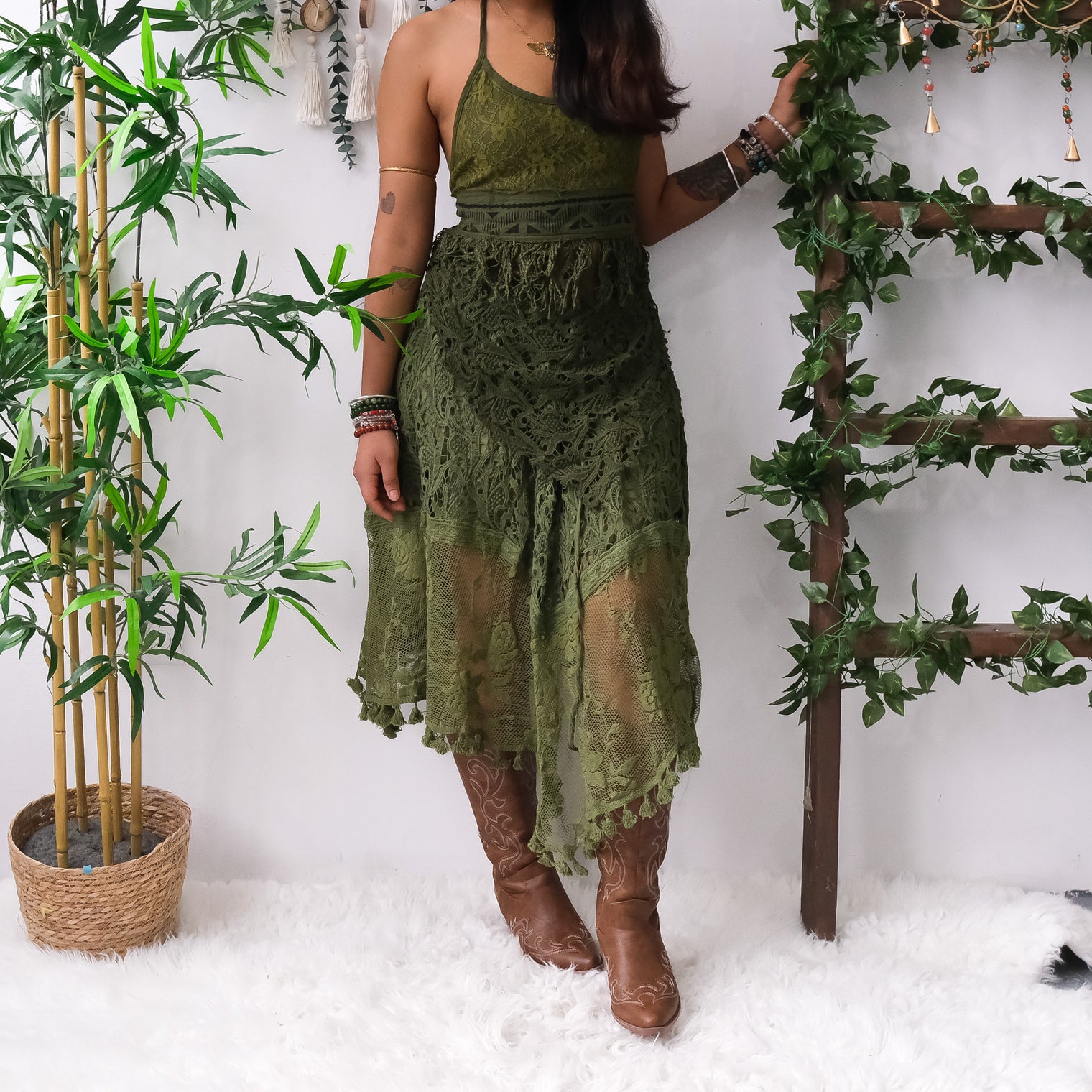 Forest Muse Crochet Halter & Skirt Set