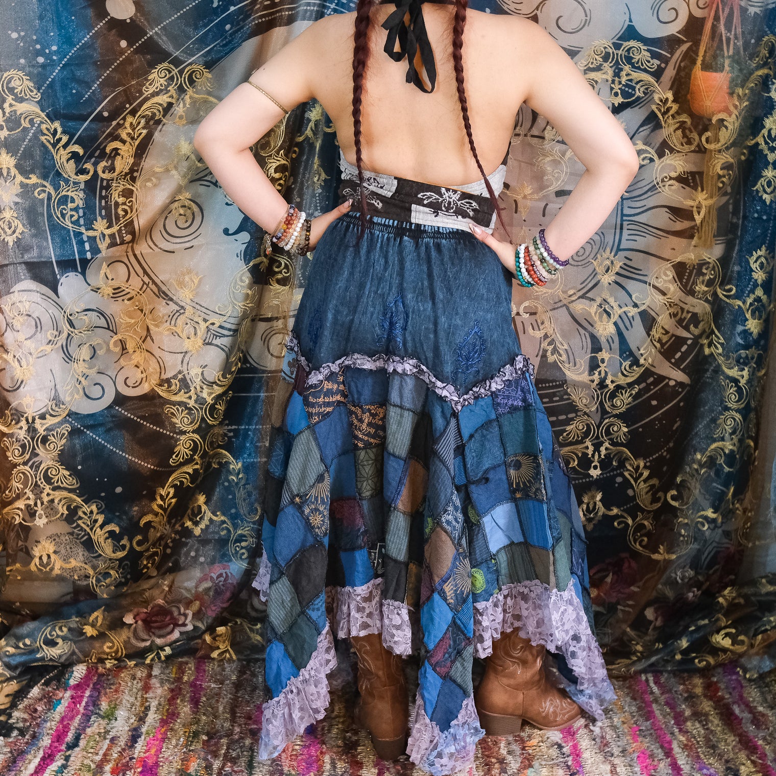 Patchwork Assymetrical Lace Skirt