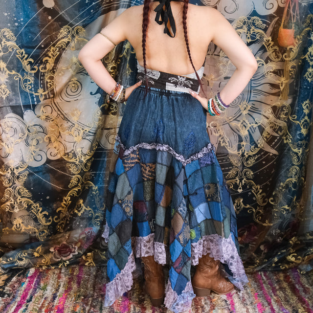 Patchwork Assymetrical Lace Skirt