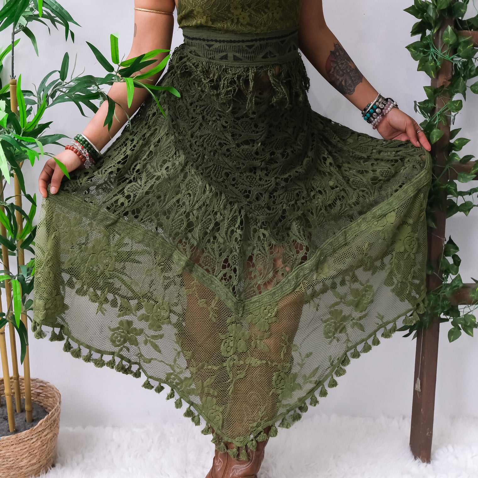 Forest Muse Crochet Halter & Skirt Set