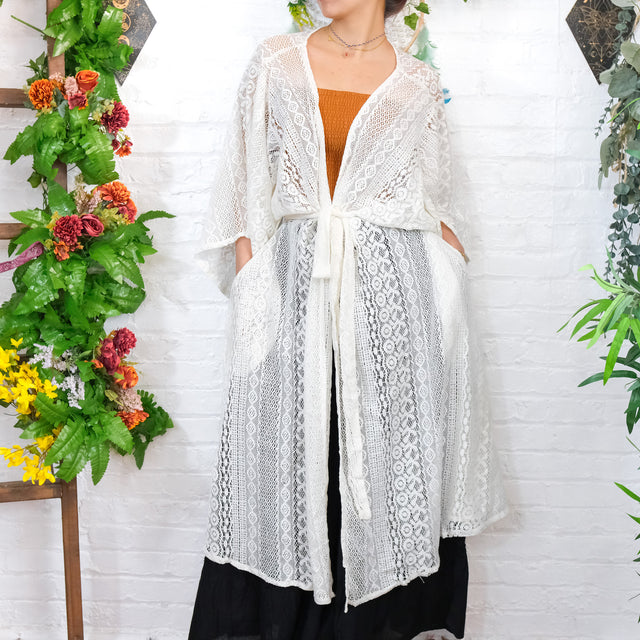 Cosmic Boheme Lace Kimono with Pockets