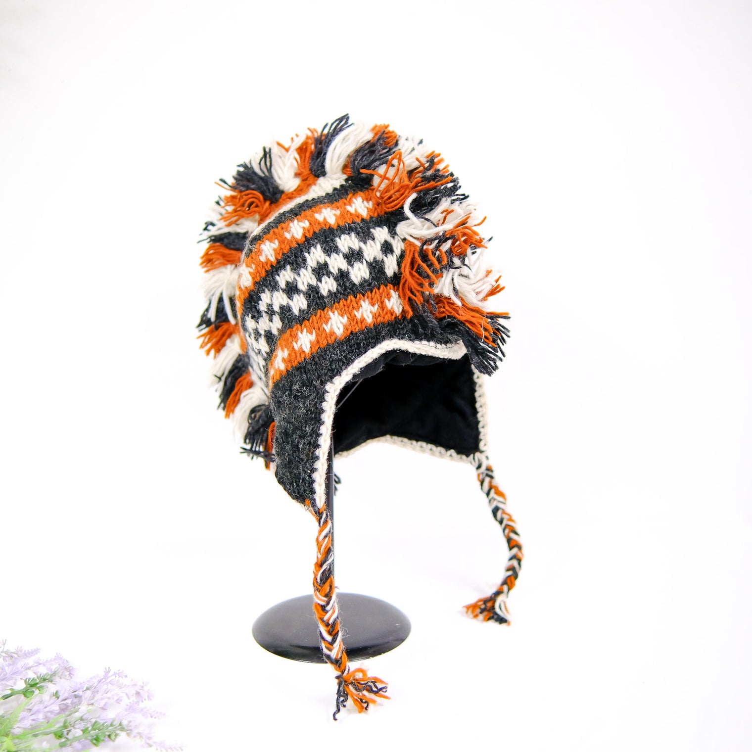 Handmade Mohawk Earflap Unisex Merino Wool Hat
