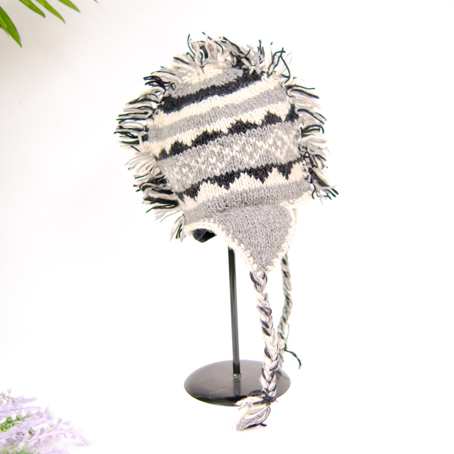 Handmade Mohawk Earflap Unisex Merino Wool Hat