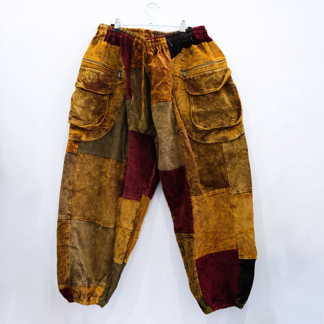 Patch Corduroy Baggy Pants