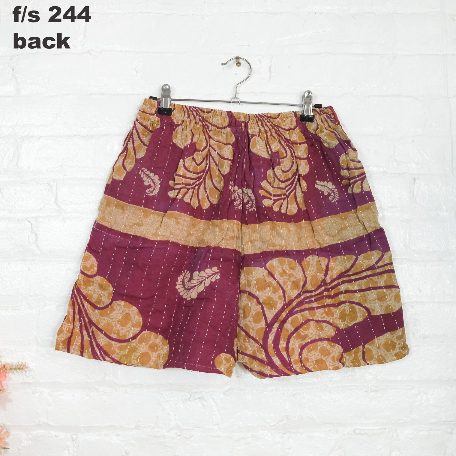 Kantha Shorts with Pockets