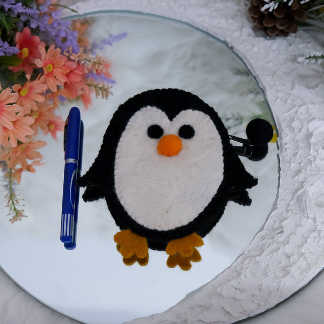 Handmade Felt Penguin Coin Purse