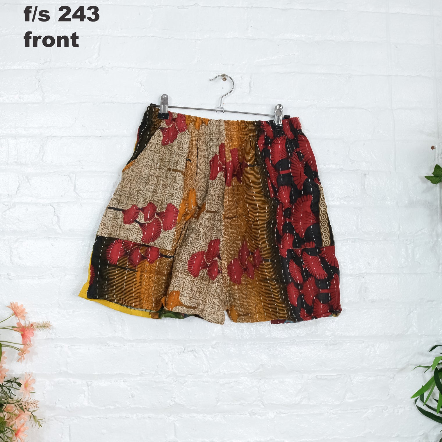 Kantha Shorts with Pockets