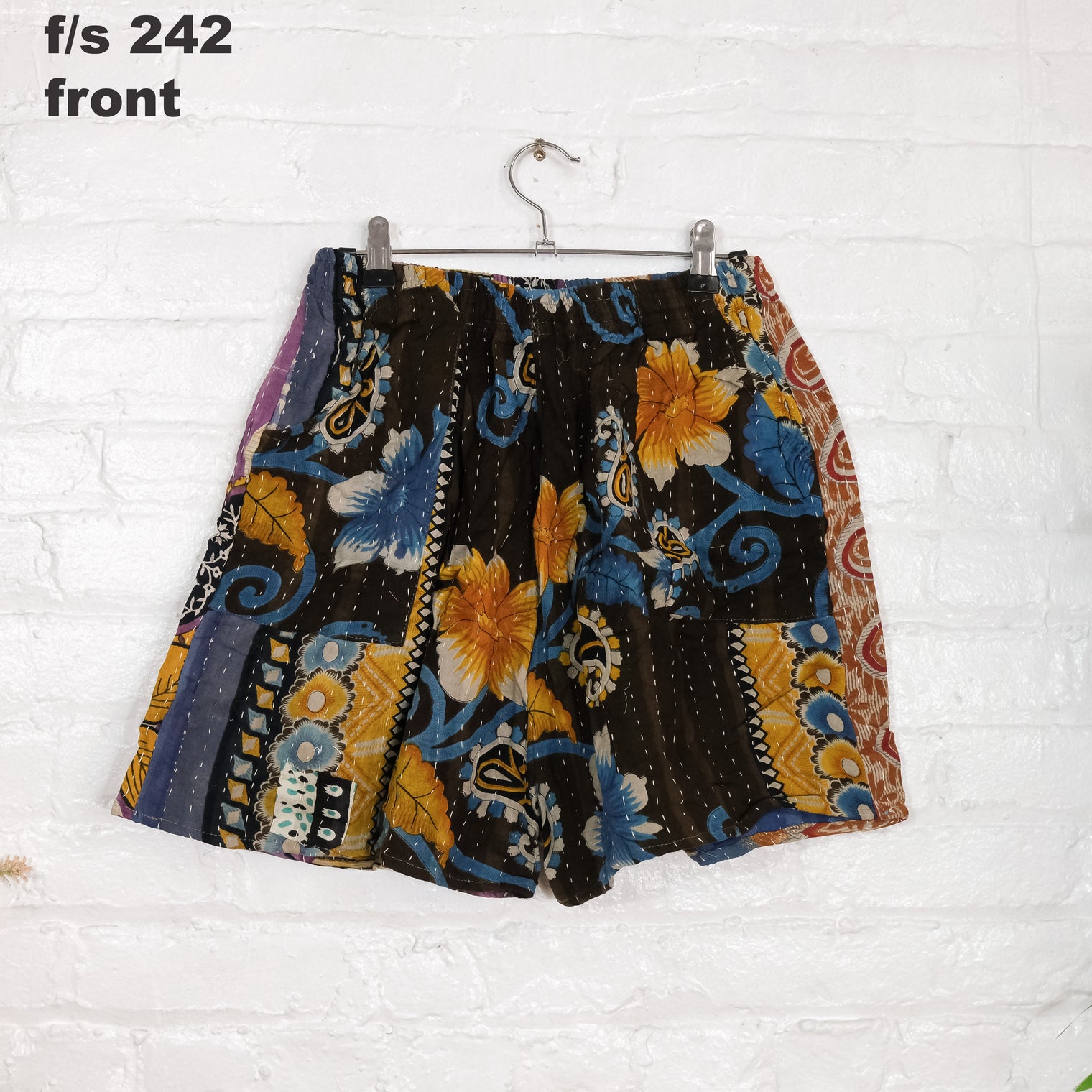 Kantha Shorts with Pockets
