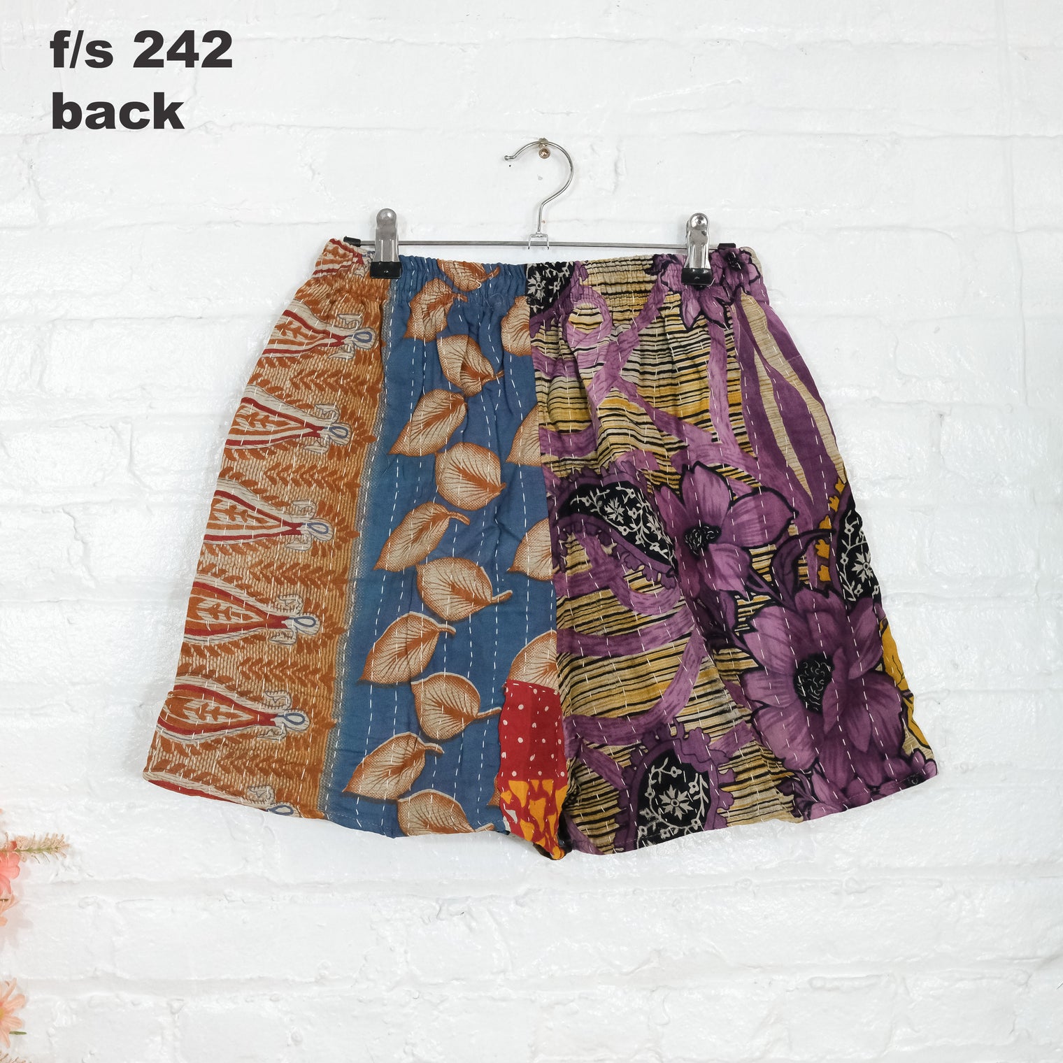 Kantha Shorts with Pockets