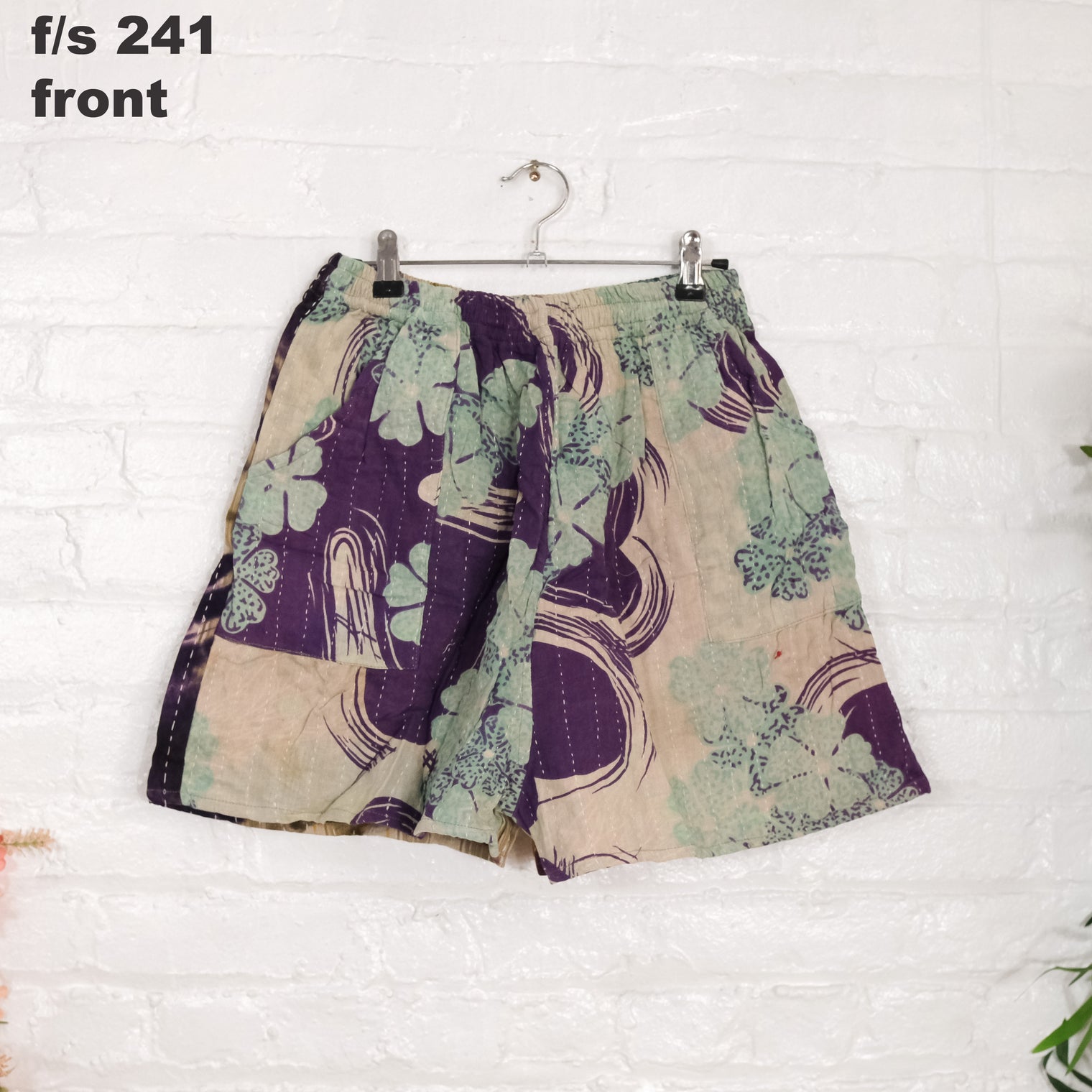 Kantha Shorts with Pockets