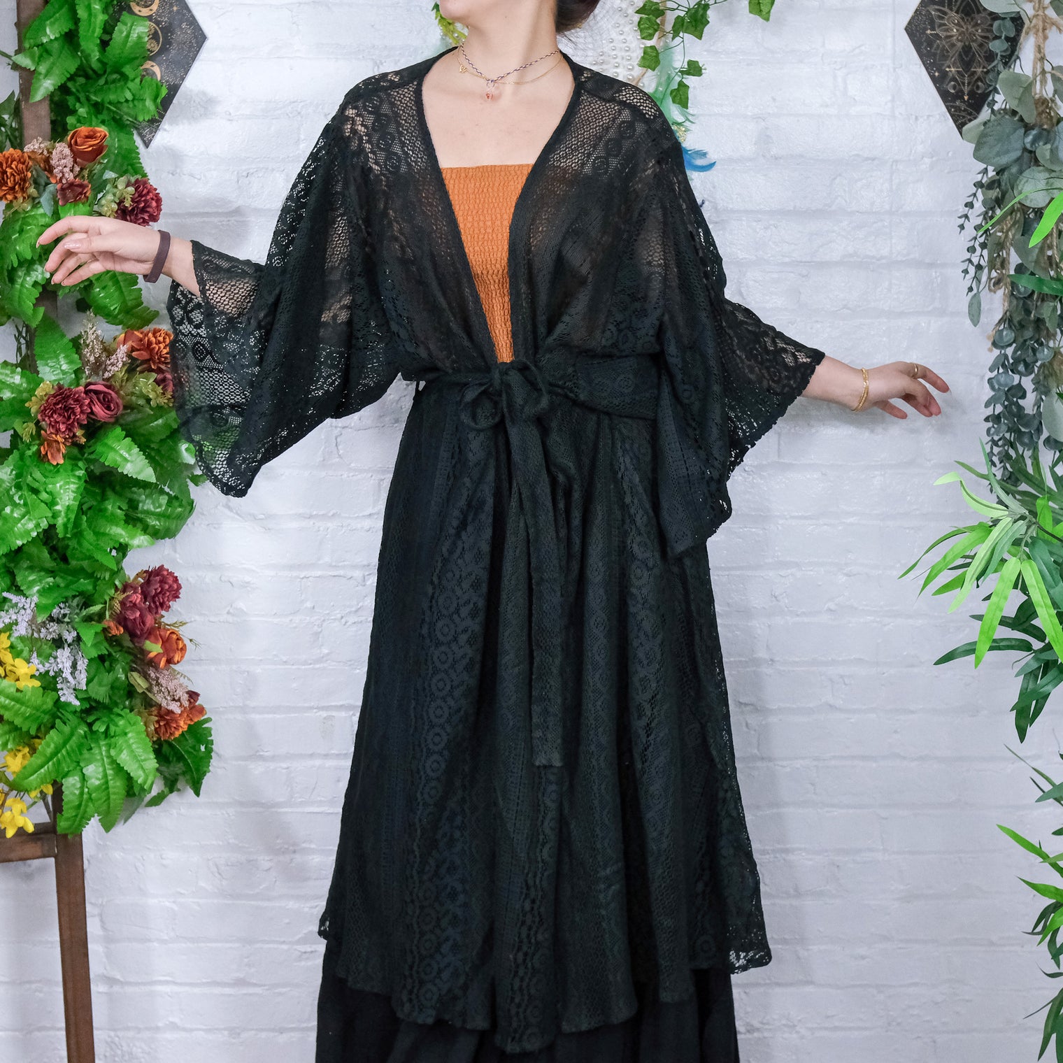 Cosmic Boheme Lace Kimono with Pockets