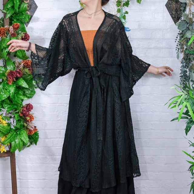 Cosmic Boheme Lace Kimono with Pockets