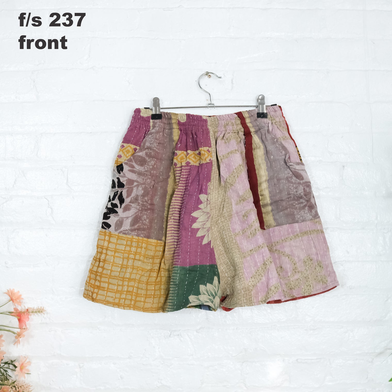 Bohemian Kantha Cotton Shorts