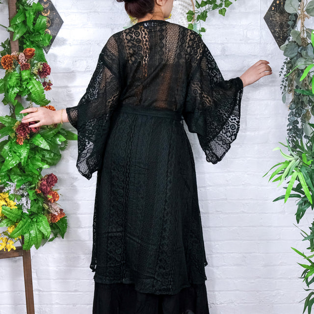 Cosmic Boheme Lace Kimono with Pockets