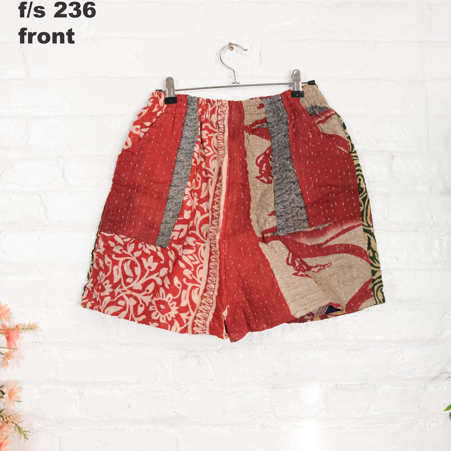 Bohemian Kantha Cotton Shorts
