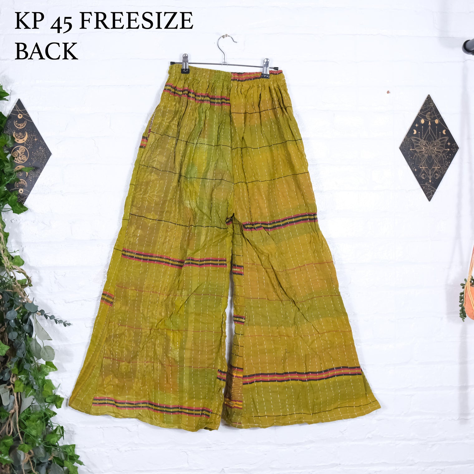 Kantha Stitched Bliss Flowy Leg Pants