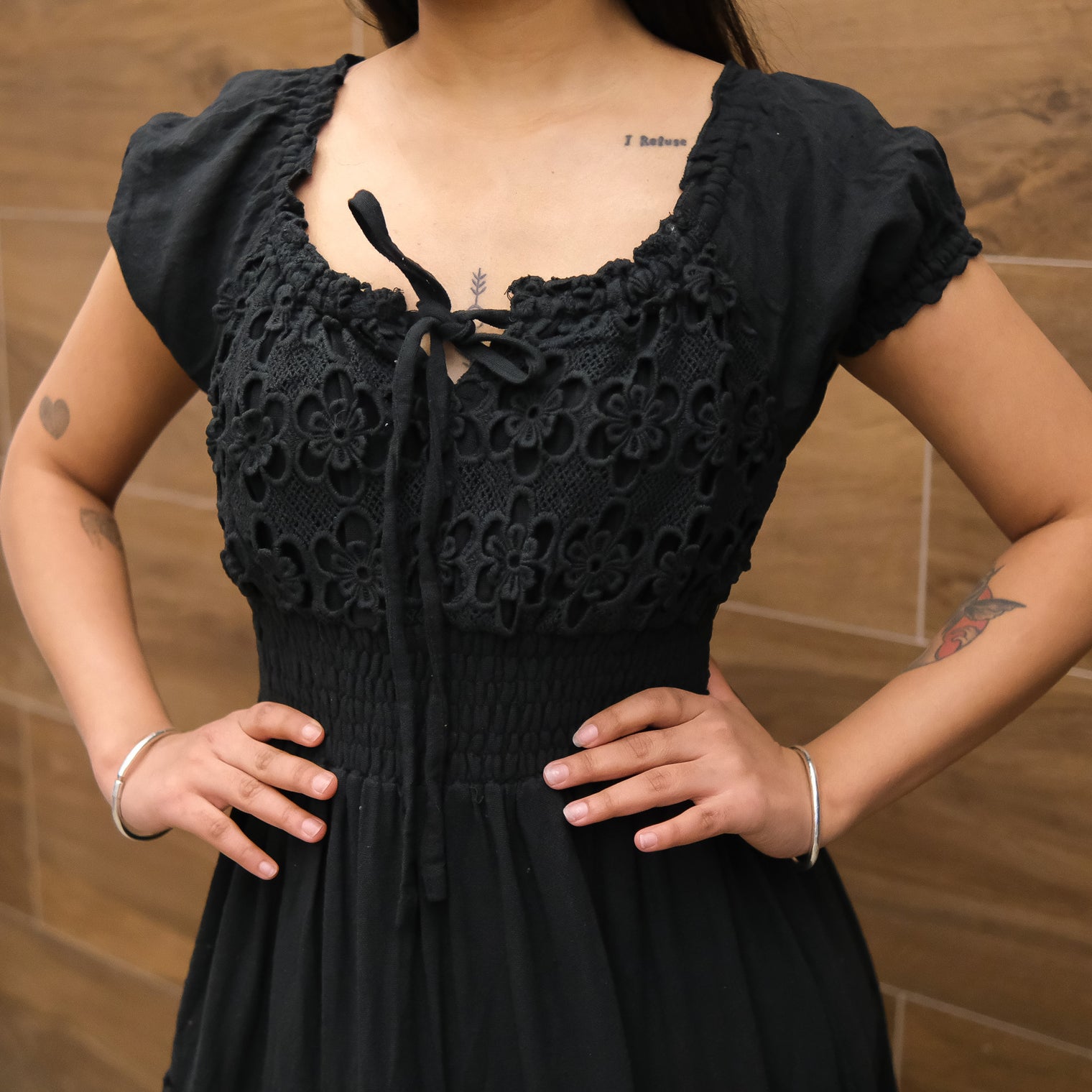 Forest Muse Lace Boho Sheer Maxi Dress