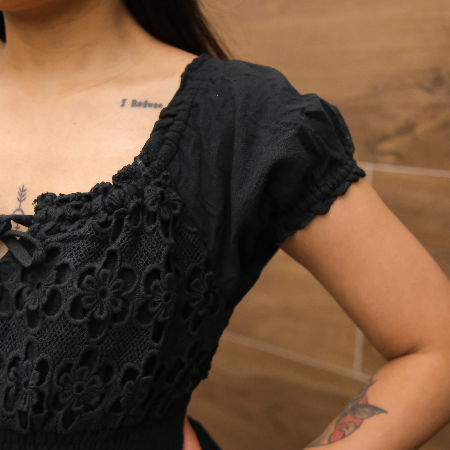 Forest Muse Lace Boho Sheer Maxi Dress