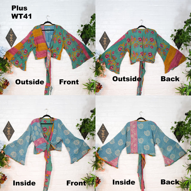 Kantha Plus Size Boho Reversible Wrap Top