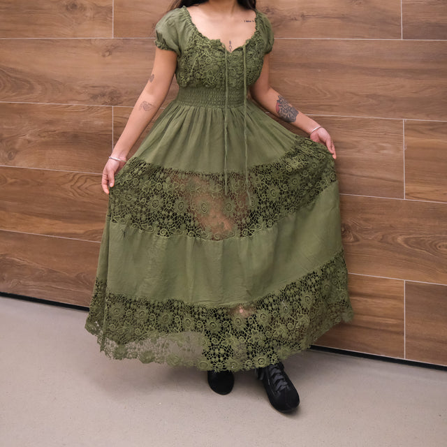 Forest Muse Lace Maxi Dress