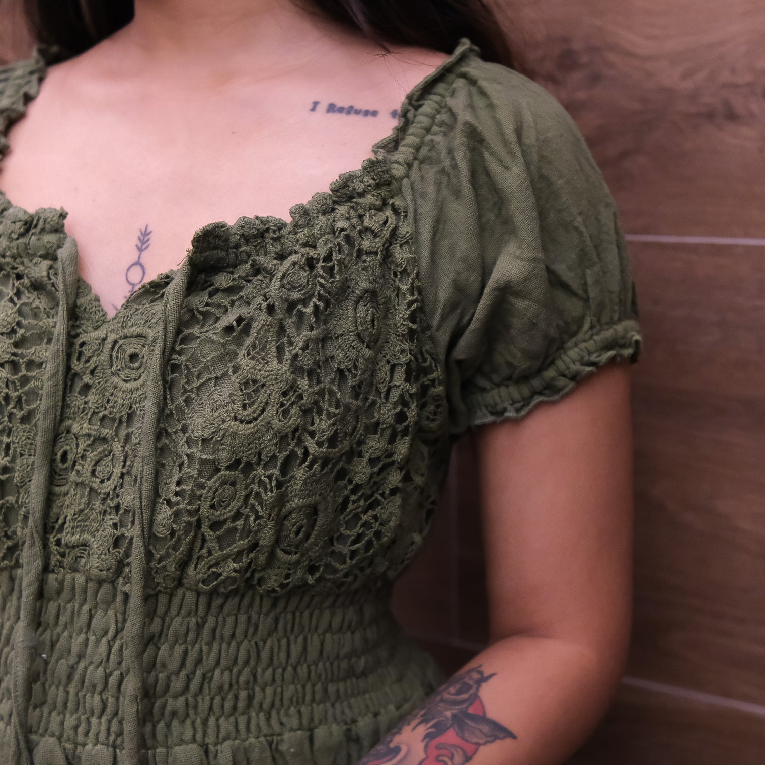 Forest Muse Lace Boho Sheer Maxi Dress